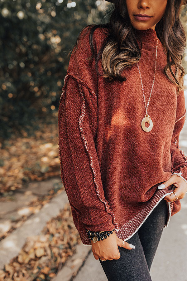 Haute Tea Chenille Sweater In Rust Image - 3