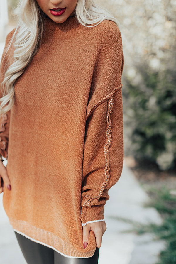 Haute Tea Chenille Sweater In Pumpkin Image - 5