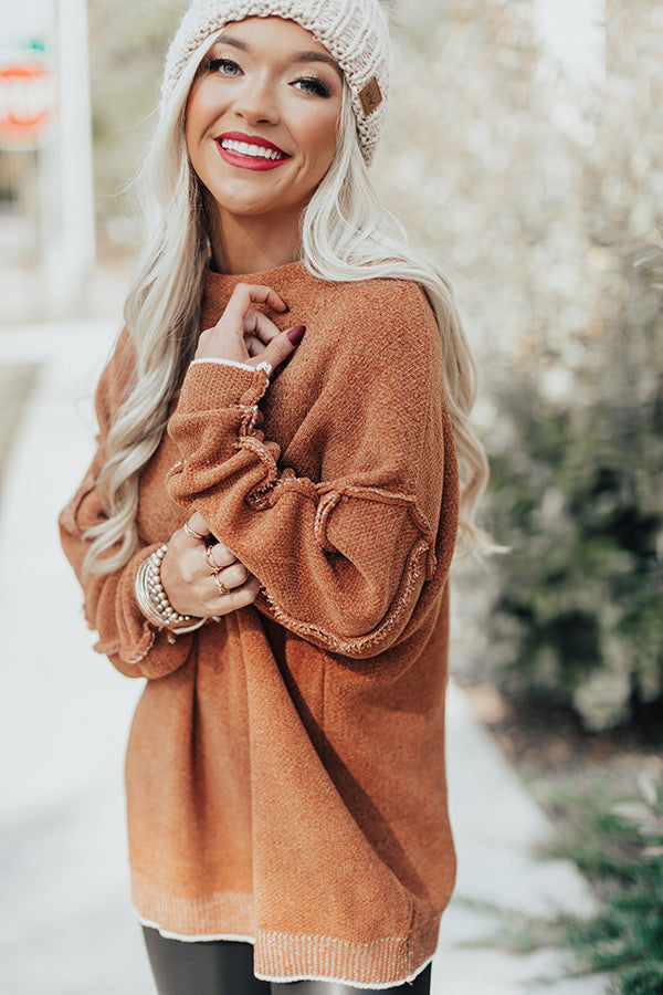 Haute Tea Chenille Sweater In Pumpkin Image - 2