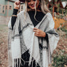 Cozy Up Fireside Plaid Poncho In Grey Image - 1