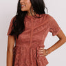 Upscale Resort Lace Top In Rustic Rose Image - 1