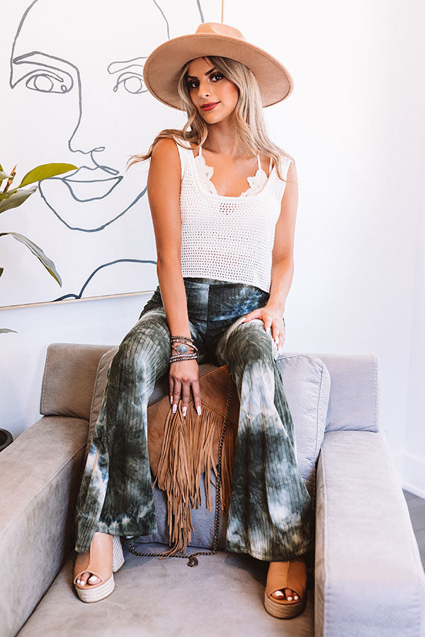 Chime In Tie Dye Flare In Olive Image - 1