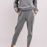 Cozy Queen Velour Joggers In Dark Grey Image - 1