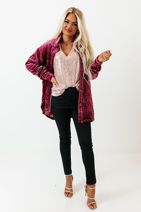 Gorgeous Glimmer Sequin Shift Top In Pink Image - 3