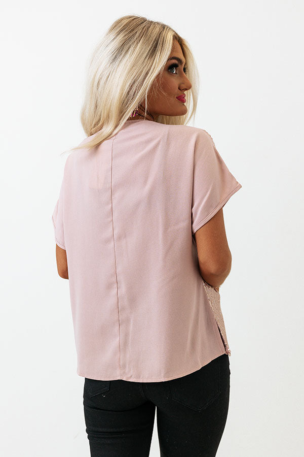 Gorgeous Glimmer Sequin Shift Top In Pink Image - 4