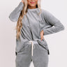 Queen Of Comfort Velour Sweatshirt In Dark Grey Image - 1
