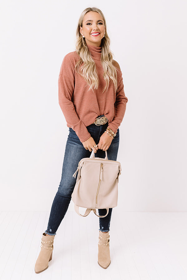 Make Up My Mind Shift Top In Light Rust Image - 2