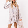 Flirty Babe Snake Print Tunic Dress In Dusty Purple Image - 1