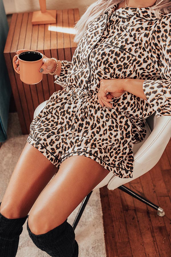 Afternoon Nap Leopard Pajama Shorts