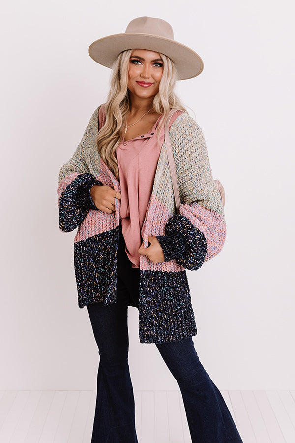 Make It A Latte Chenille Cardigan In Sage Image - 2