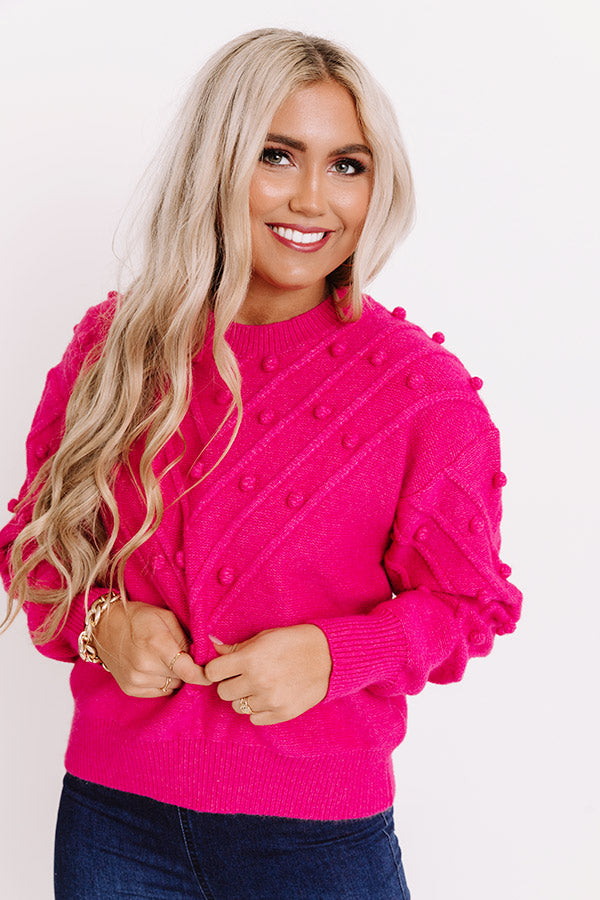 Novels And Tea Sweater in Hot Pink Image - 1