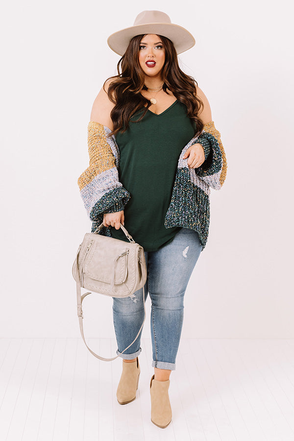 Make It A Latte Chenille Cardigan In Mustard Curves Image - 3