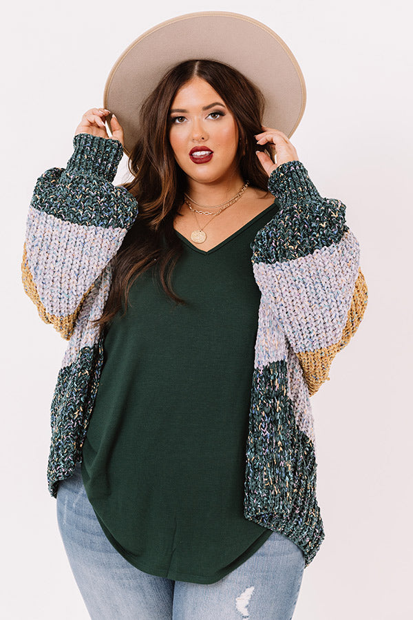 Make It A Latte Chenille Cardigan In Mustard Curves Image - 1