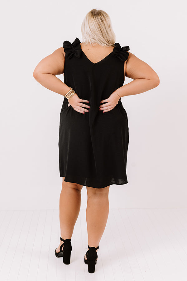 Song And Dance Ruffle Shift Dress In Black Curves Image - 4