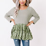 Heavenly Embrace Waffle Knit Top In Sage Image - 1