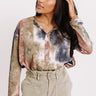 Shades Of Fall Tie Dye Top In Olive Image - 1