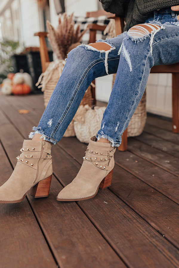 Steve Madden Cala Suede Bootie in Tan Image - 2