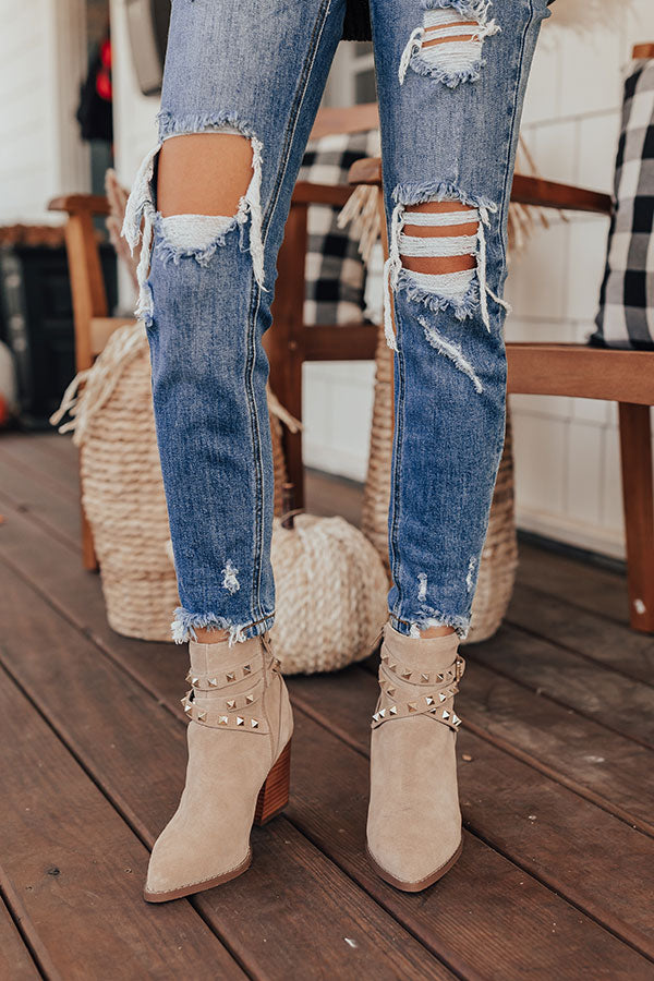 Steve Madden Cala Suede Bootie in Tan Image - 3