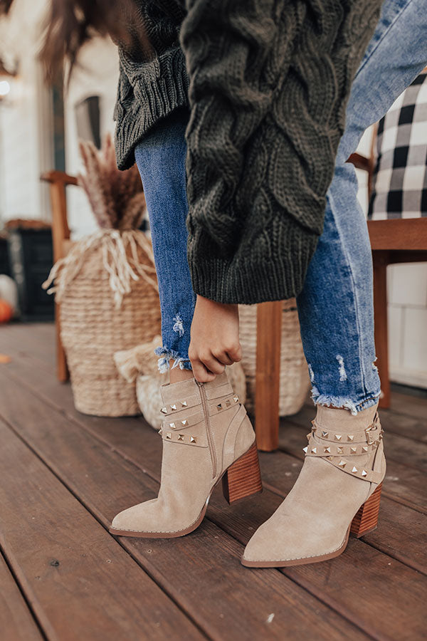 Steve Madden Cala Suede Bootie in Tan Image - 4
