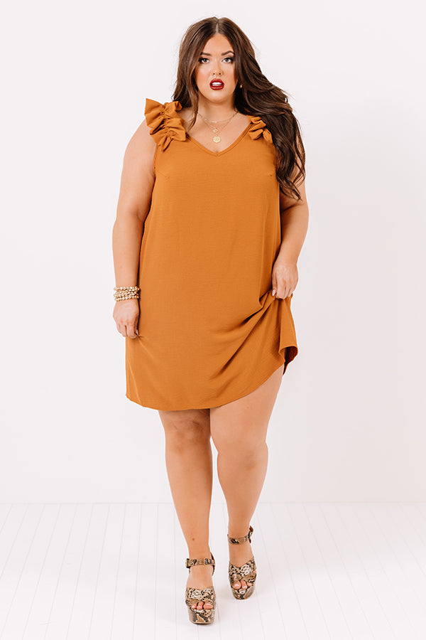 Song And Dance Ruffle Shift Dress In Pumpkin Curves Image - 1