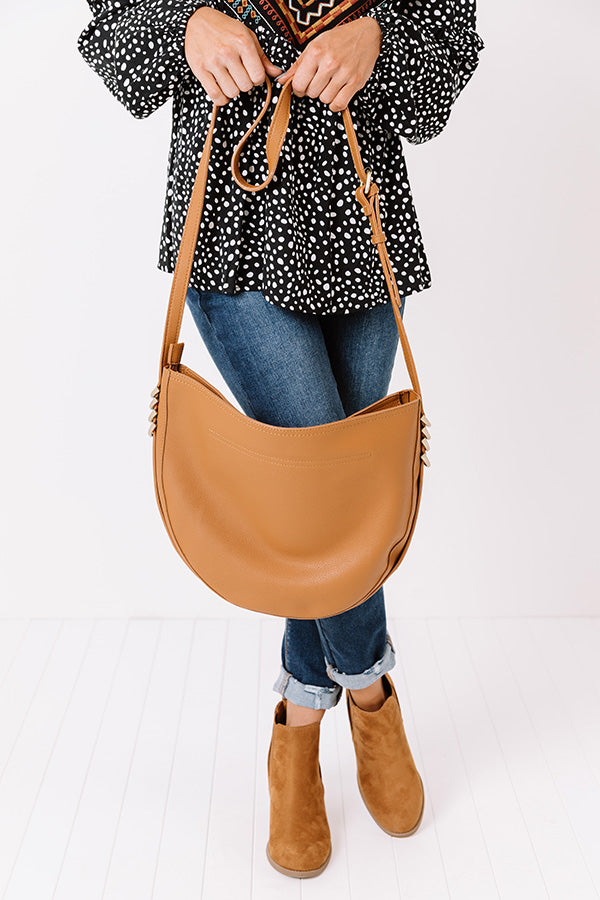Cider Chic Faux Leather Crossbody In Camel Image - 5