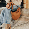 Cider Chic Faux Leather Crossbody In Camel Image - 1