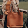 Intermission Faux Leather Tote In Brown Image - 1