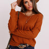 London Shops Waffle Knit Top In Rust Image - 1
