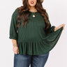 Willow Walk Knit Shift Top in Hunter Green Curves Image - 1