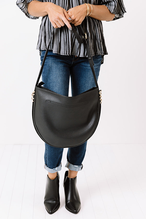 Cider Chic Faux Leather Crossbody In Black Image - 3