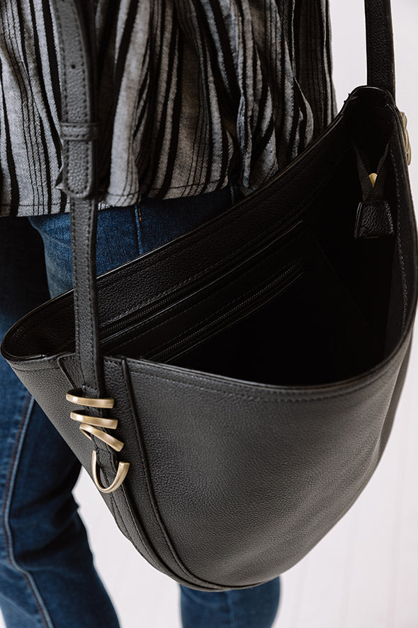 Cider Chic Faux Leather Crossbody In Black Image - 4