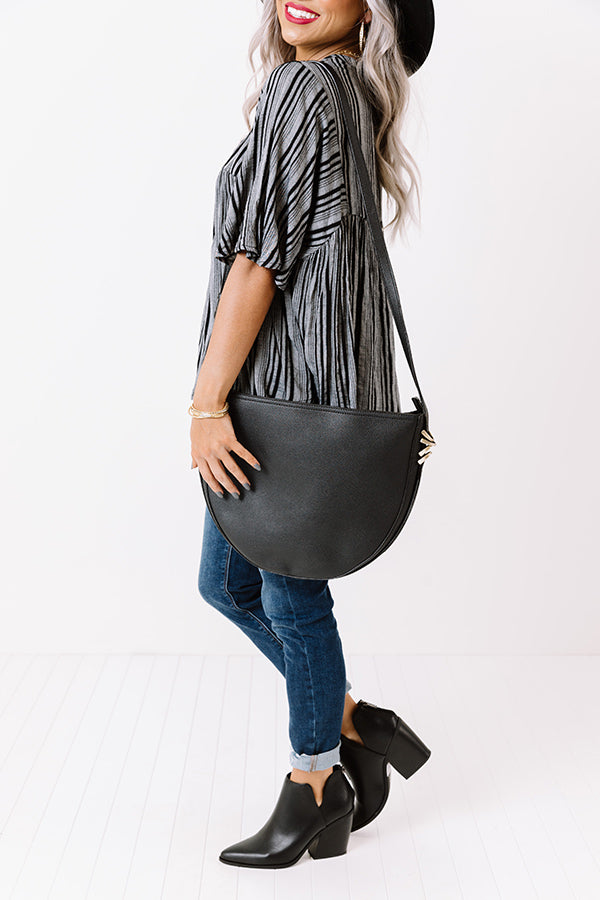 Cider Chic Faux Leather Crossbody In Black Image - 1