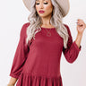 Willow Walk Knit Shift Top in Wine Image - 1