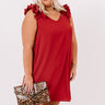 Song And Dance Ruffle Shift Dress In Red   Curves Image - 1