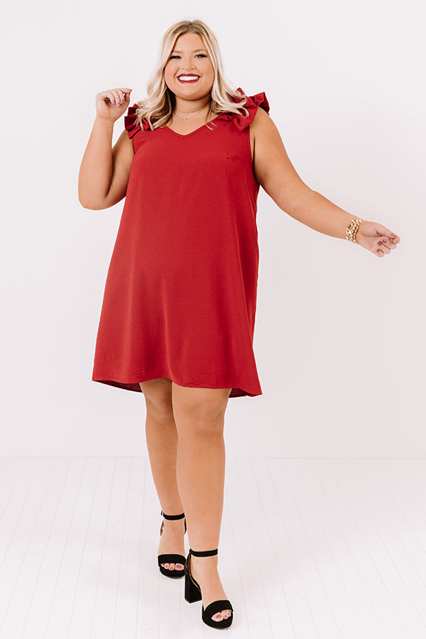 Song And Dance Ruffle Shift Dress In Red   Curves Image - 3