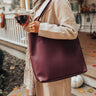 Intermission Faux Leather Tote In Windsor Wine Image - 1