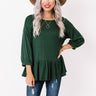 Willow Walk Knit Shift Top in Hunter Green Image - 1