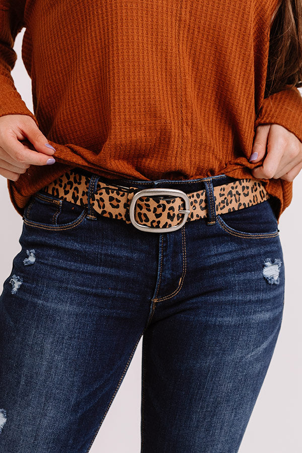 The Camille Leopard Belt In Silver