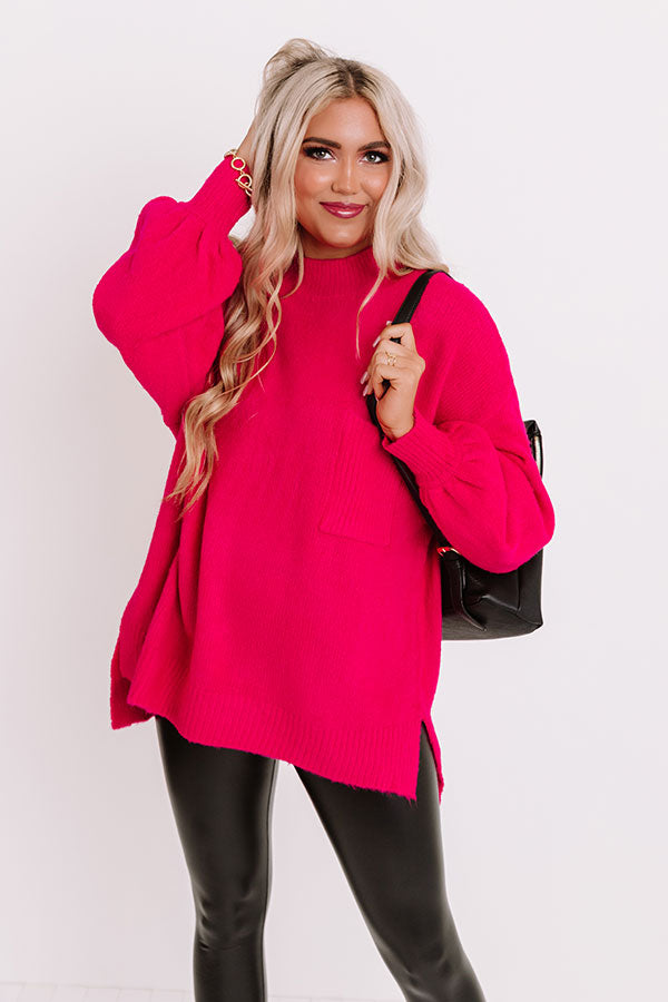 Cocoa Mood Shift Sweater In Hot Pink Image - 3