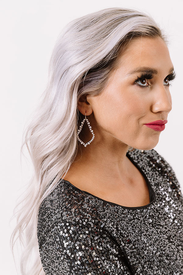 Sophee Crystal Drop Earrings in Silver