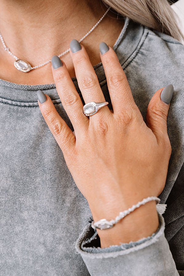Kendra Scott Anna Silver Band Ring in Grey Illusion