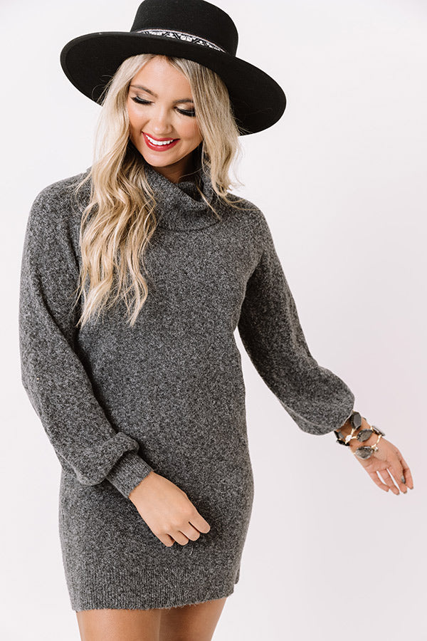 Cool Weather Crowd Sweater Dress In Charcoal Image - 4