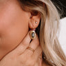 Kendra Scott Anna Vintage Gold Small Drop Earrings in Black Pyrite Image - 1