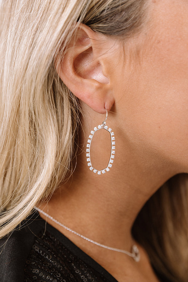 Kendra Scott Elle Open Frame Crystal Drop Earrings in Silver Image - 2