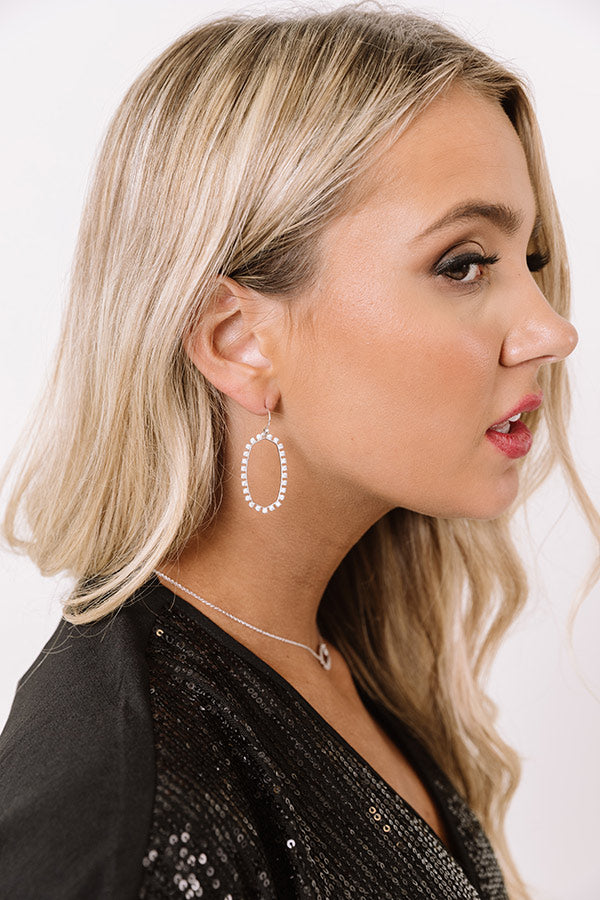 Kendra Scott Elle Open Frame Crystal Drop Earrings in Silver