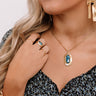 Kendra Scott Anna Vintage Gold Band Ring In Teal Apatite Image - 1