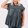 Love A Latte Babydoll Top In Slate   Curves Image - 1
