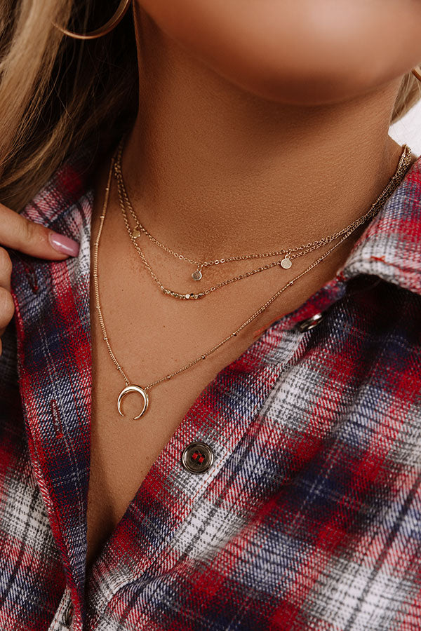 Shimmer And Light Layered Necklace In Gold Image - 2