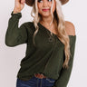 Haystack Waffle Knit Top In Olive Image - 1