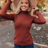Chilly Charms Sweater Top in Rust Image - 1